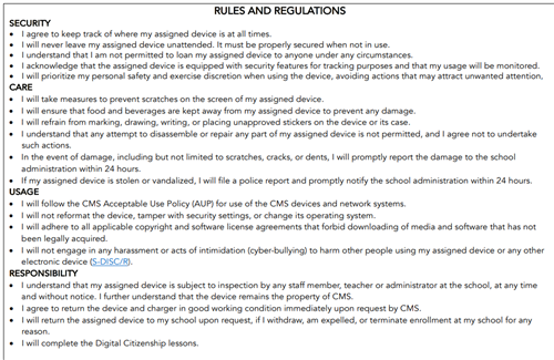 Rules and Regulations for Devices